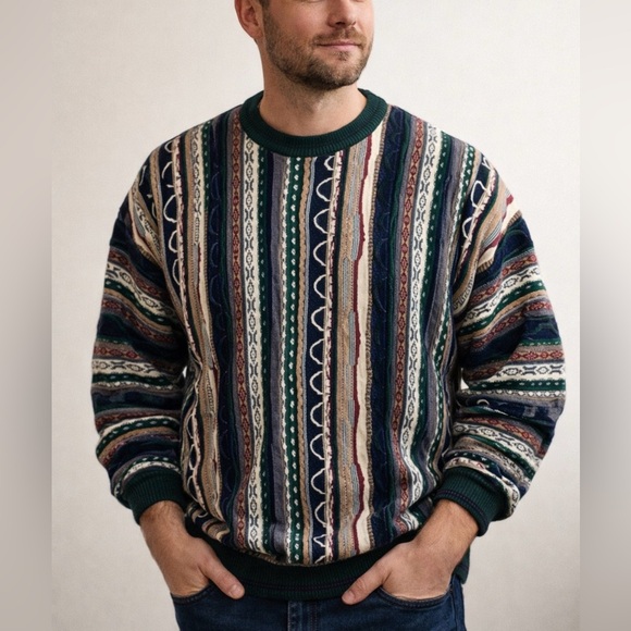 Heinz Healey’s Other - Vintage Heinz Healey’s Men’s Cotton Sweater Textured Patterned Holiday. Sz L/EUC